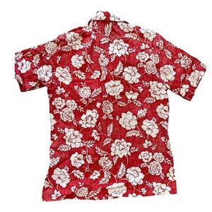 Mr. California Aloha Hawaiian tiki rockabilly VLV red reverse Floral Shirt-M